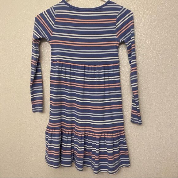 Levis girls stripe blue cotton stretch basic long sleeve ribbed dress tiered 7/8 - Picture 2 of 8